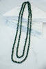 Iridescent Glass Bead Extra Long Necklace, Green