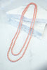 Wood & Crystal Bead Long Necklace, Pink