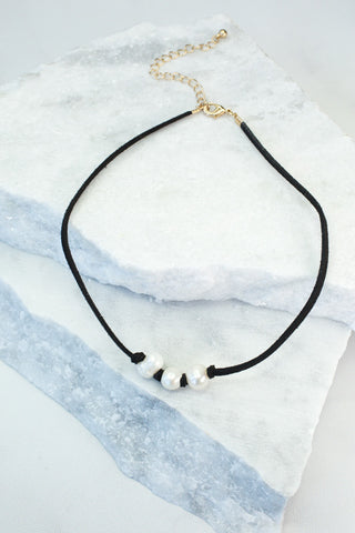 Beaded Chain Choker Y Necklace, Silver