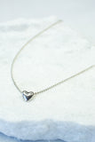 Puffed Heart Necklace, Silver