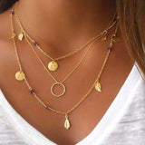 Multilayered Gold Leaves Necklace
