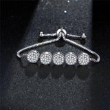 Adjustable Crystal Inlay Bracelet, Silver