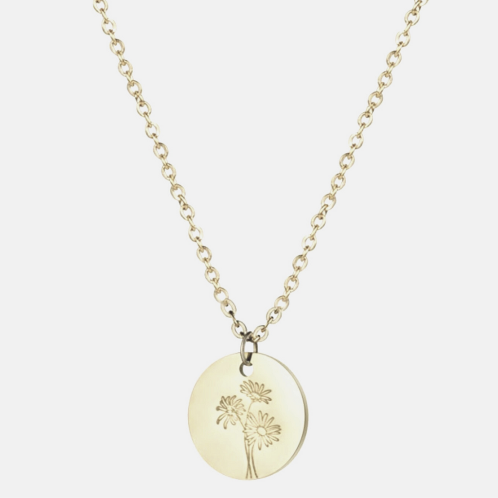 Delicate Flower Disc Necklace, Daisy