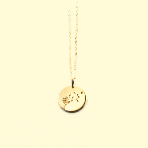 Delicate Flower Disc Necklace, Cherry