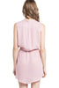 Sleeveless Drawstring Shirt Dress, Pale Pink