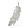 Large Fancy Feather Barrette, Silver