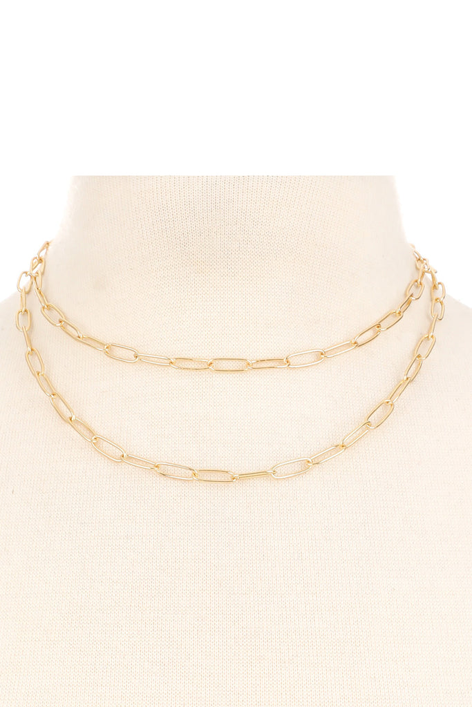 Layered Chain Necklace, Silver