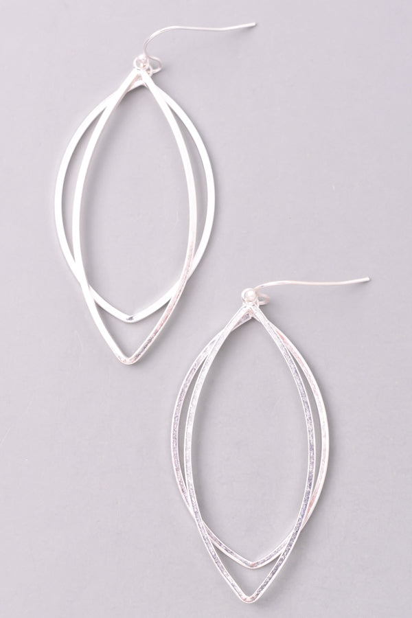 Oval Layered Dangle Earrings