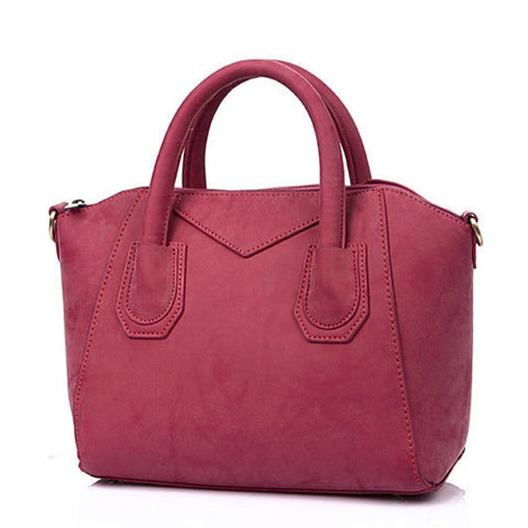 Stylish Faux Leather Crossbody Bag, Pink