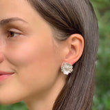 Vibrant Flower Earrings, Silver Poppy