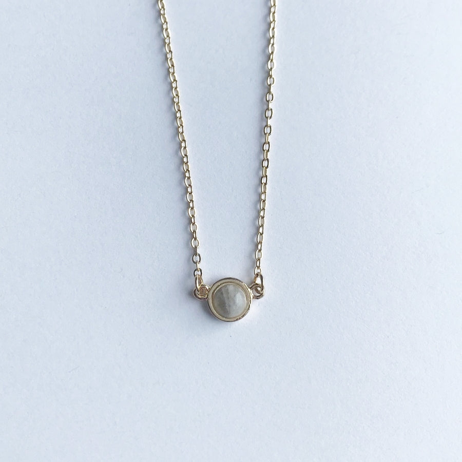Round Natural Stone Necklace, Gray