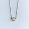 Round Natural Stone Necklace, Opal