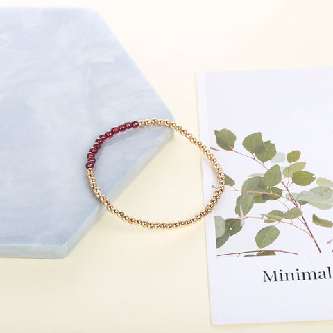 Natural Stone & Crystal Bead Bracelet Set, Pink