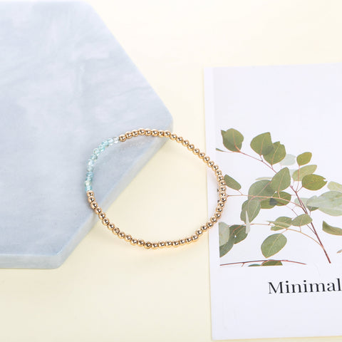 Turquoise Beaded Bracelet, Silver