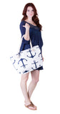 Large Roomy Anchor Tote, White