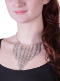 Chain Bib Collar Necklace, Silver