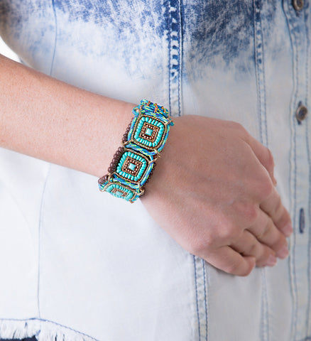 Natural Stone Stacking Bracelet, Lapis Lazuli