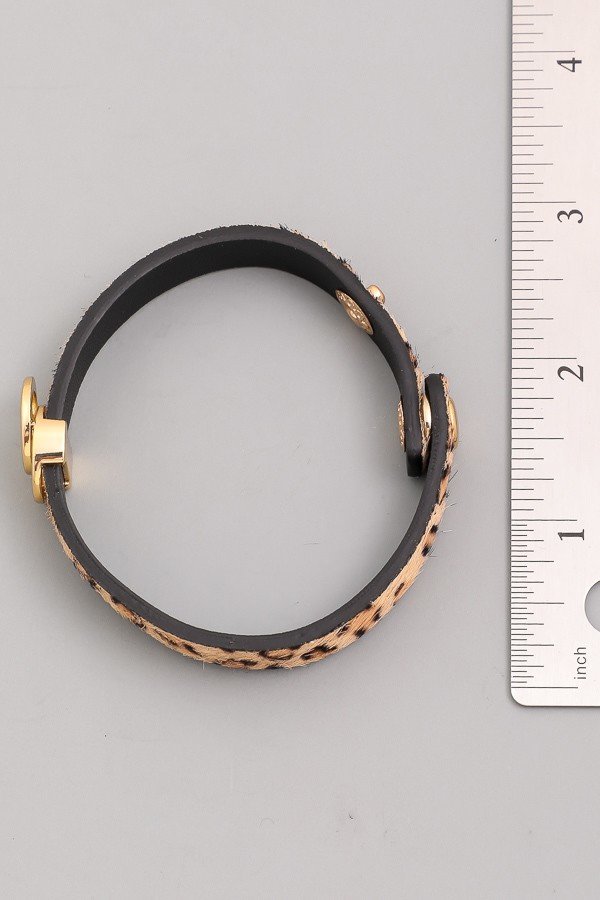 Leather Snap Button Bracelet