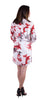 Long Sleeve Floral Print V Neck Dress, Red