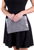 Sequin Clutch Handbag, Silver