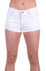 Solid White Mini Denim Shorts