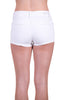 Solid White Mini Denim Shorts