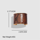 Snake Skin Cuff Bracelet, Brown