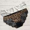 Set of 2 Lacy Low-Rise Panties, Leopard & White
