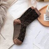 Cozy Leopard Socks, Coffee