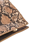 Faux Snake Skin Rectangle Bag, Brown