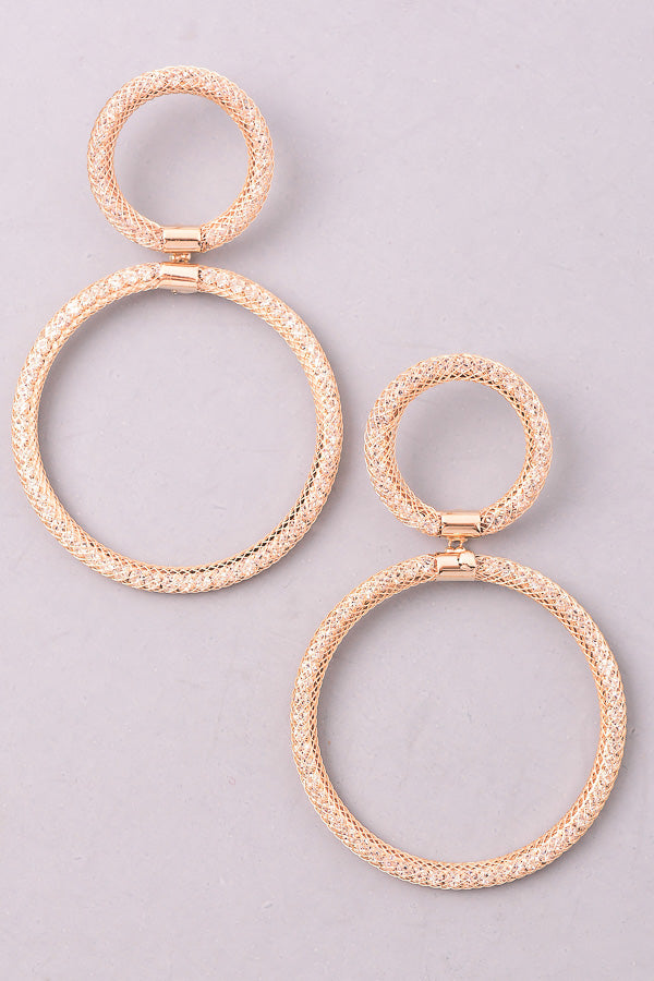 Double Jewel Hoop Earrings, Gold
