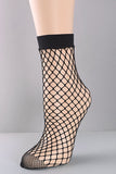 Medium Mesh Fishnet Anklet Socks, Black