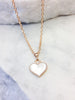 Delicate Gold Heart Necklace, White
