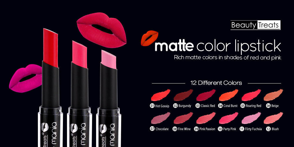 Beauty Treats Matte Mania Lipstick, Coral Burst