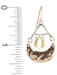 Hammered Crescent Swing Earrings