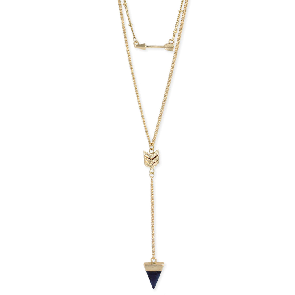 Gold Arrow & Triangle Layered Necklace