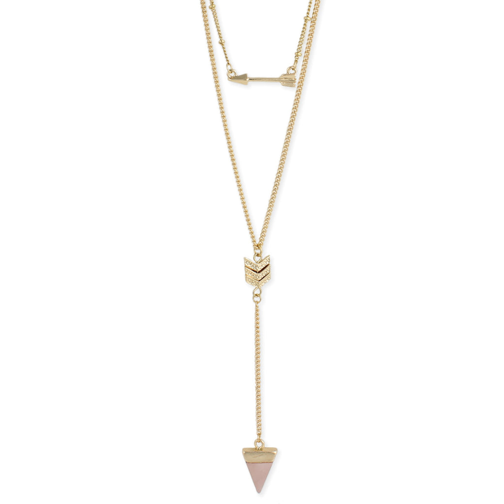 Gold Arrow & Triangle Layered Necklace