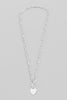 Toggle Chain Heart Necklace, Silver