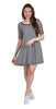 Elbow Sleeve Strap Detail Dress, Black/White