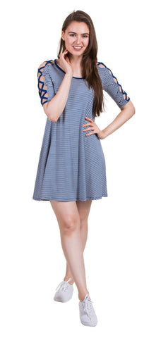 Light Blue Denim Washed Mini Shirt Dress