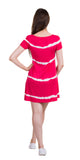Stripe Tie Dye Dress, Red Coral/White