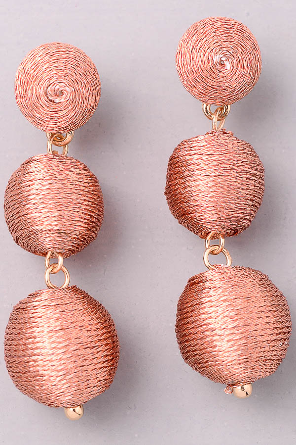 Rose Gold Orb Wrapped Earrings