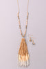 Mixed Beads Tassel Necklace & Earrings Set
