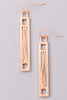 Metallic Wire Bar Earrings, Gold