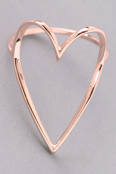 Rose Gold Heart Cut Out Ring