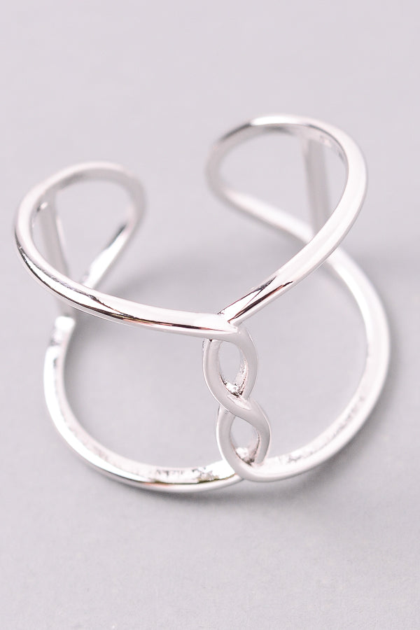 Center Infinity Silver Caged Ring