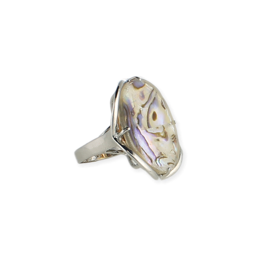 Silver Oval Shell Ring