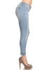 Distressed Ripped Knee Light Wash Skinny Jeans