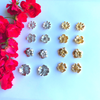Vibrant Flower Earrings, Gold Wildflower