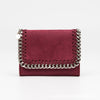 Plush Wallet With Chain Detail, Wine